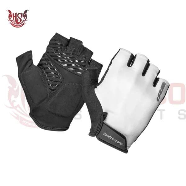 White Aero Fingerless Cycling Gloves for Men