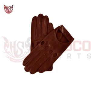 Vintage Brown Leather Motorcycle Gloves - Custom Fit