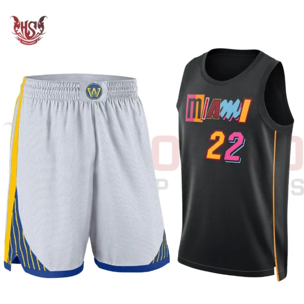 black and white basketball uniform with fully customization