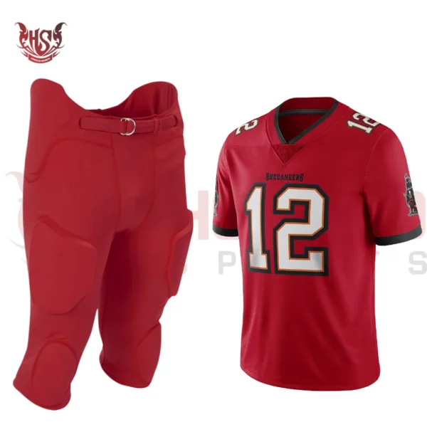 Men's and Women's All Red Football Uniforms