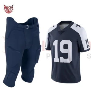 Durable Navy Blue Football Uniforms with Padded Pants