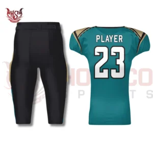 Sea Green Black Giants Football Uniforms| Back