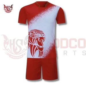 Red and White Sublimated Soccer Uniforms