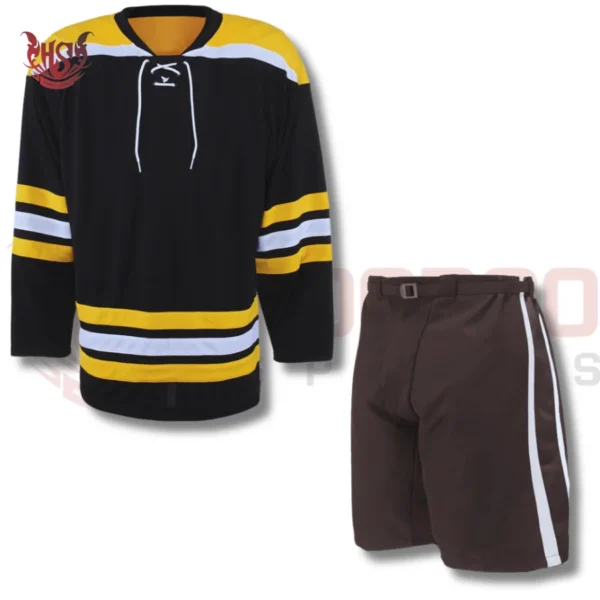 Black Ice Hockey Jersey With Grey Shorts