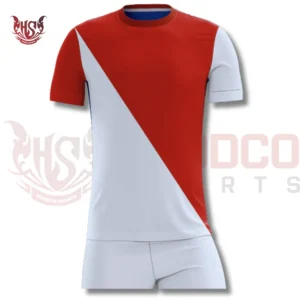 Red and White Wholesale soccer uniforms | Front