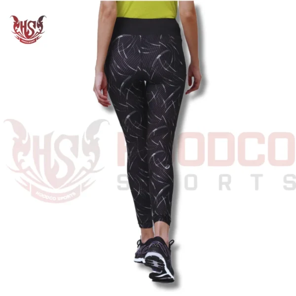 Timeless Black Printed Leggings for Women's | Back