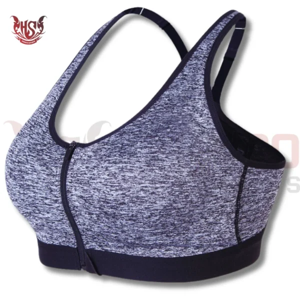 Front Zip Sports Bra For Running | Side