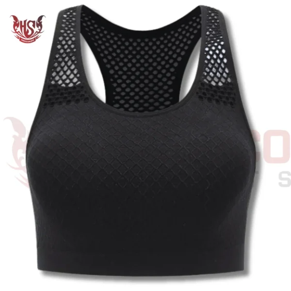 Black Mesh Sports Bra