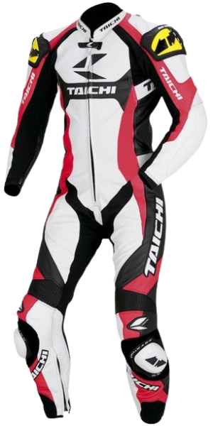 full body red and black motorbike suit